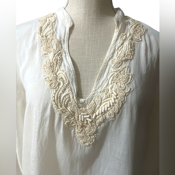 Zara Woman Elegant Cream Embroidered Women's Top - Picture 5 of 9
